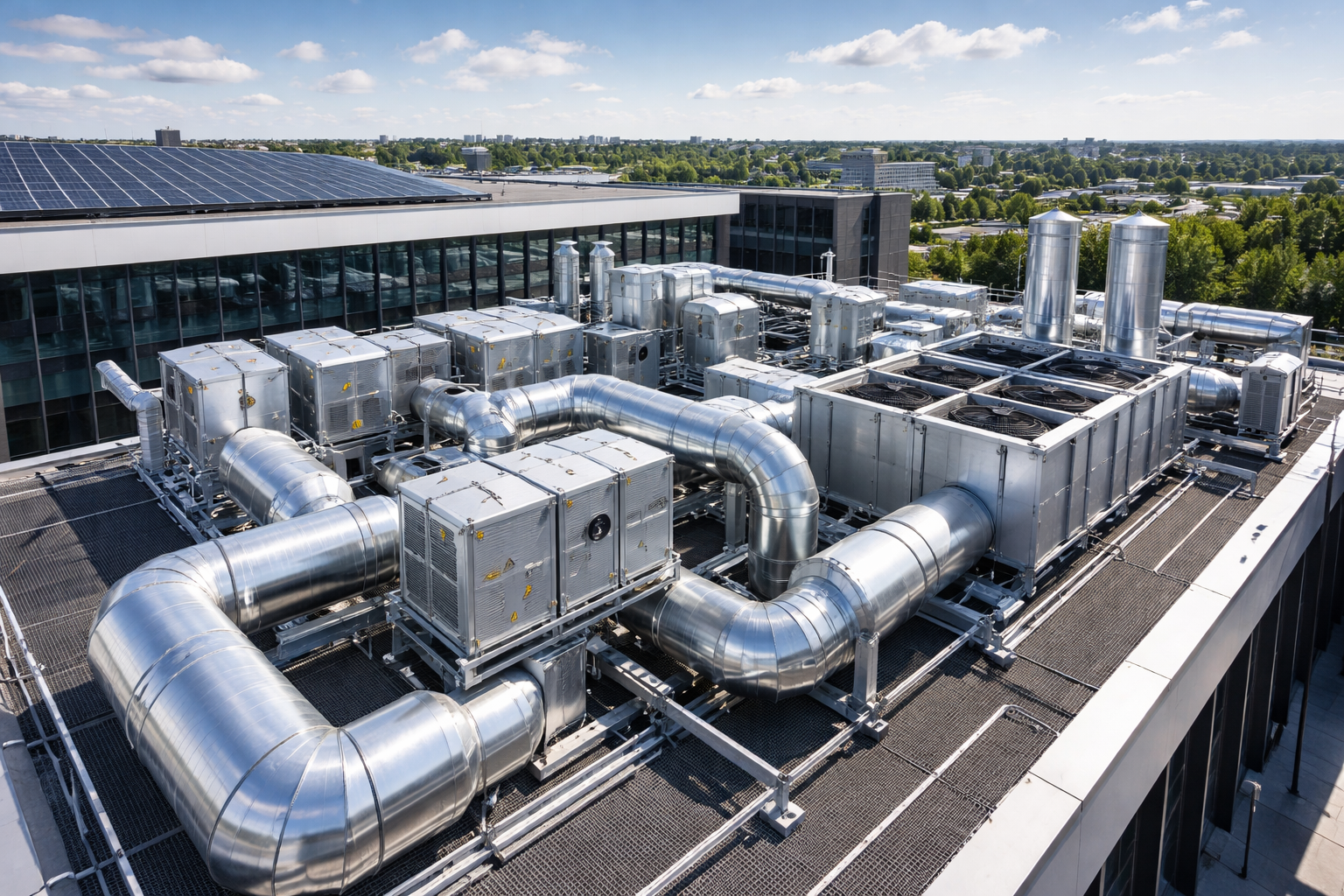 Byggnad med ventilationssystem